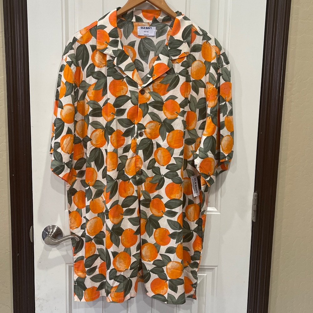 Old Navy Orange Citrus Fruit shirt